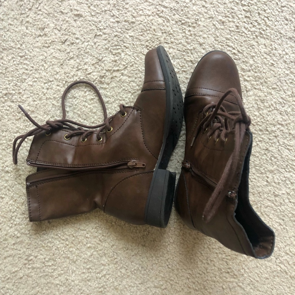Brown Combat Booties